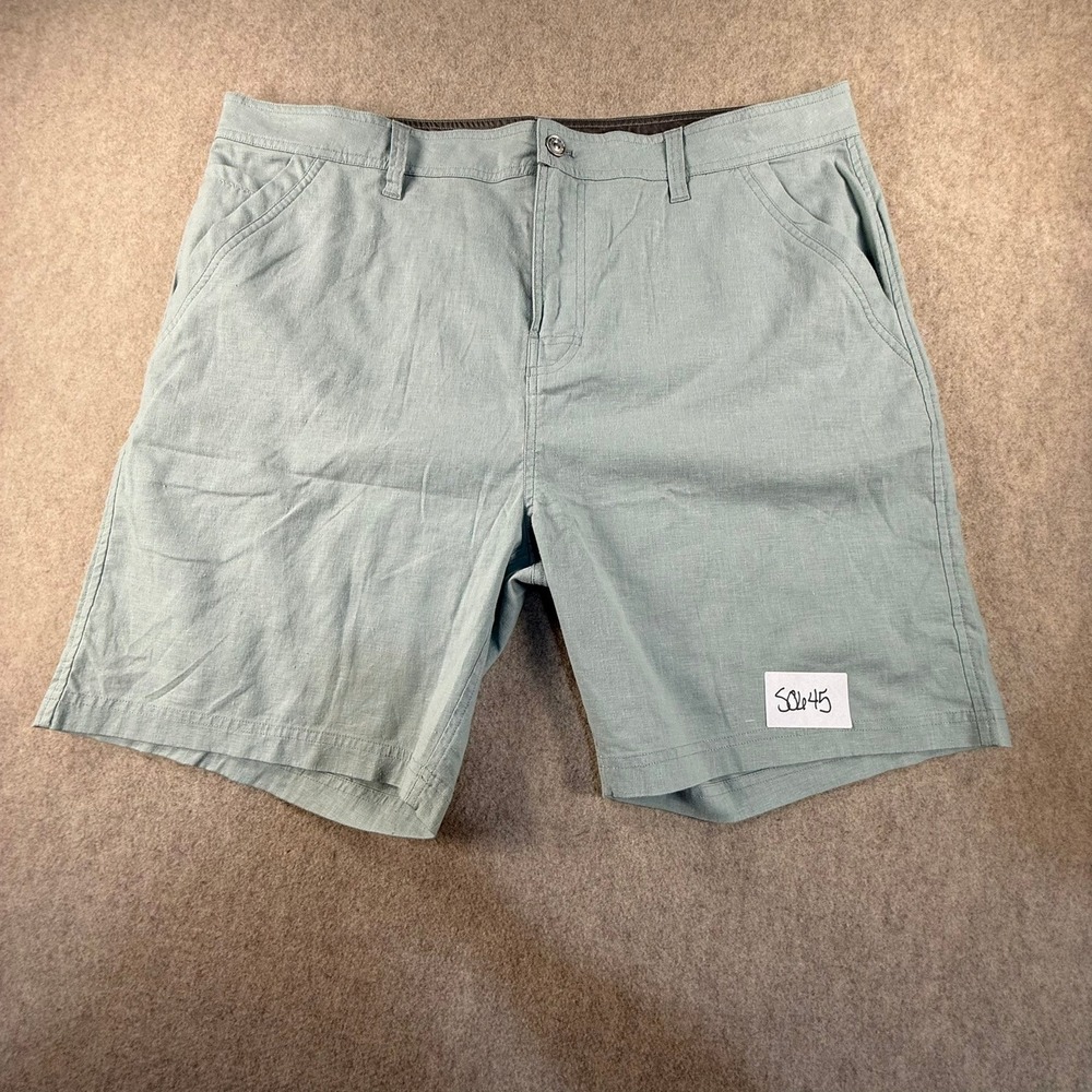 NWT Prana Sutra Shorts Mens 40 Sage Green Hemp Blend Standard Fit Hiking Casual